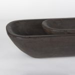Athena Set of 2 Extra Large Black-Brown Reclaimed Wood Trays