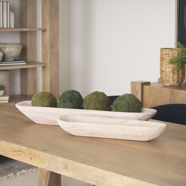 Athena Set of 2 Extra Large Light Wash Reclaimed Wood Trays 1
