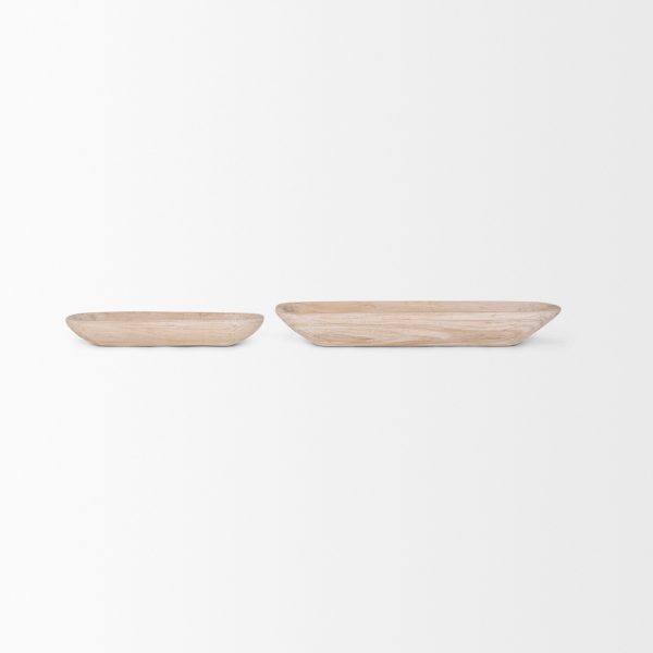 Athena Set of 2 Extra Large Light Wash Reclaimed Wood Trays 2