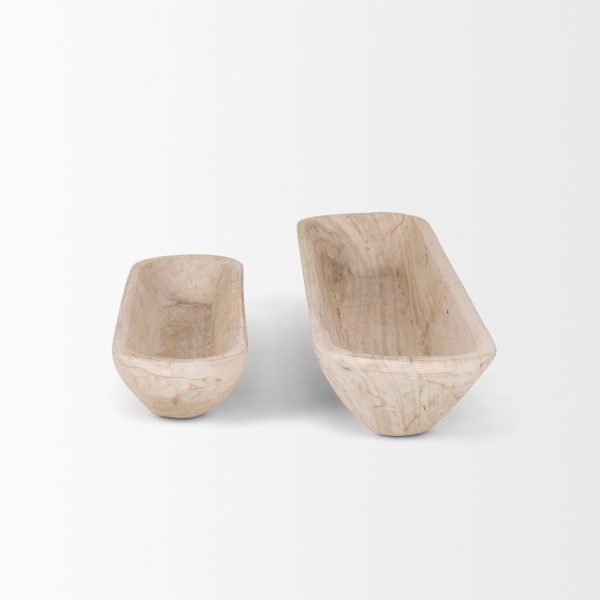 Athena Set of 2 Extra Large Light Wash Reclaimed Wood Trays 3