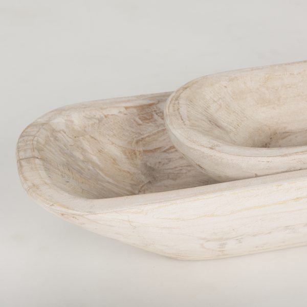 Athena Set of 2 Extra Large Light Wash Reclaimed Wood Trays 6