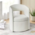Athena White Hollowed-out Backrest Dining Chair with Storage
