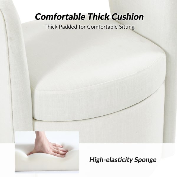 Athena White Hollowed out Backrest Dining Chair with Storage 2
