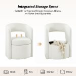 Athena White Hollowed-out Backrest Dining Chair with Storage
