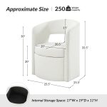 Athena White Hollowed-out Backrest Dining Chair with Storage