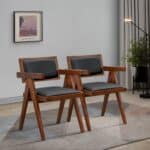 Black Vegan Leather Mid Century Modern Dining Chair (Set of 2) 8 Black Vegan Leather Mid Century Modern Dining Chair (Set of 2)