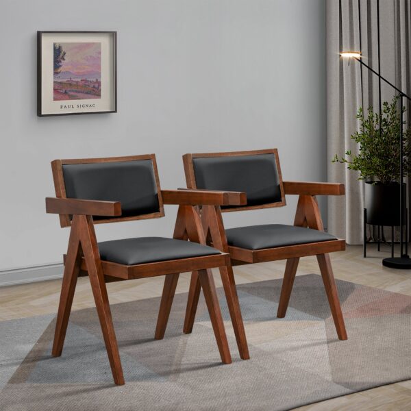 AthenaBlackVeganLeatherDiningChair 2