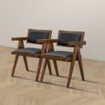 Black Vegan Leather Mid Century Modern Dining Chair (Set of 2) 11 Black Vegan Leather Mid Century Modern Dining Chair (Set of 2)