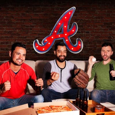Atlanta Braves Lighted Recycled Metal MLB Sign Indoor Outdoor