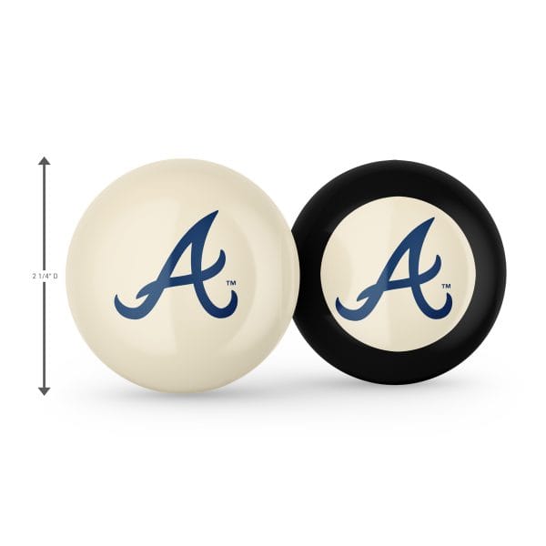 Atlanta Braves MLB Logo Cue Ball and 8 Ball 1