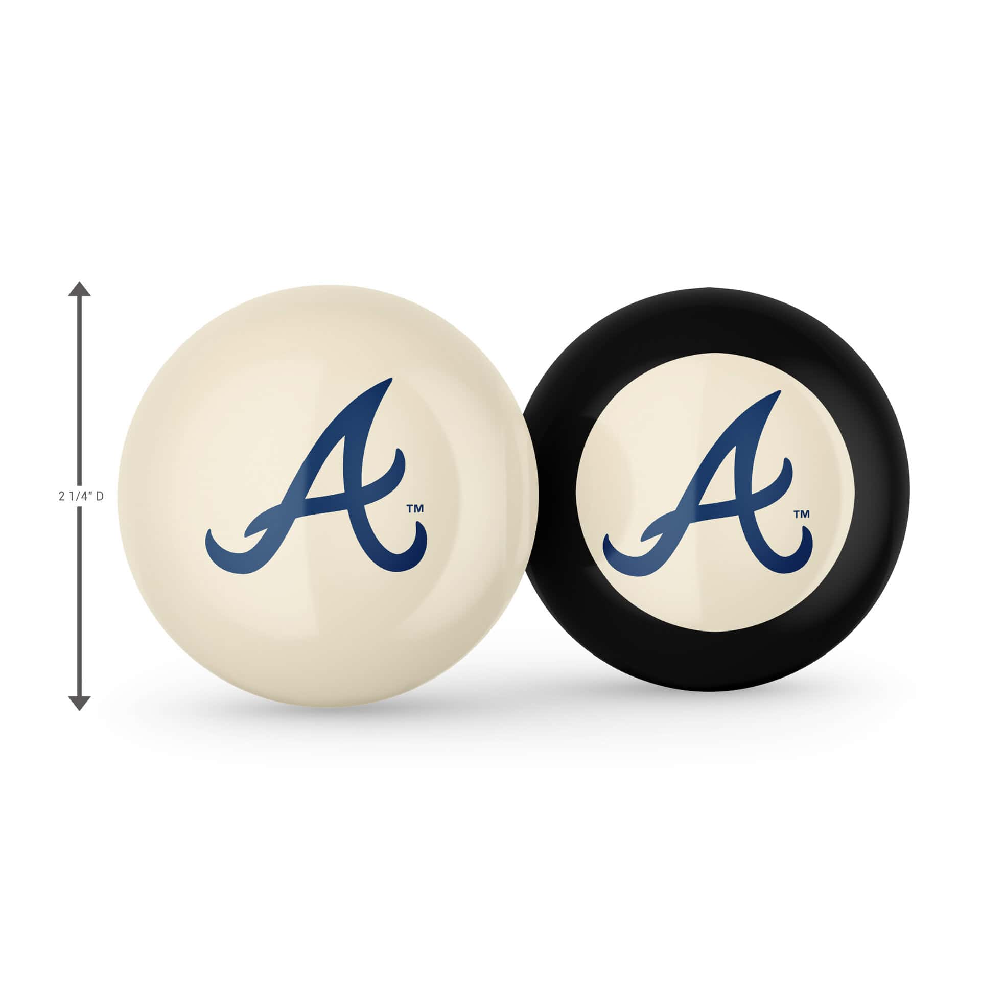 Atlanta Braves MLB Logo Cue Ball and 8 Ball 2 Atlanta Braves MLB Logo Cue Ball and 8 Ball - Image 2