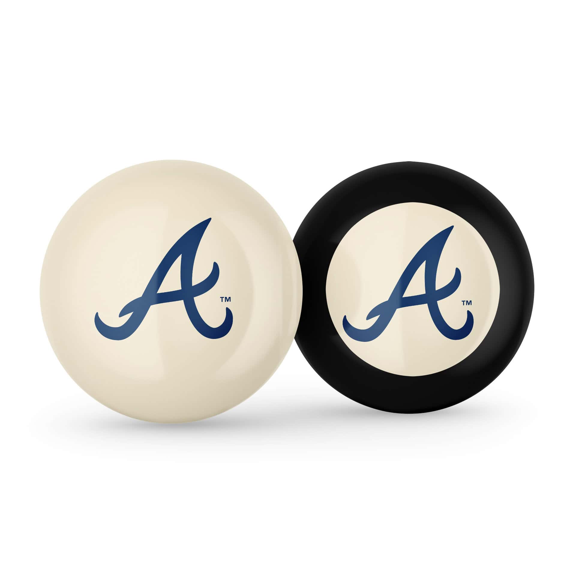 Atlanta Braves MLB Logo Cue Ball and 8 Ball 3 Atlanta Braves MLB Logo Cue Ball and 8 Ball - Image 3