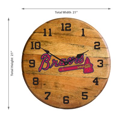 Atlanta Braves Oak Barrel Clock Officially Licensed MLB