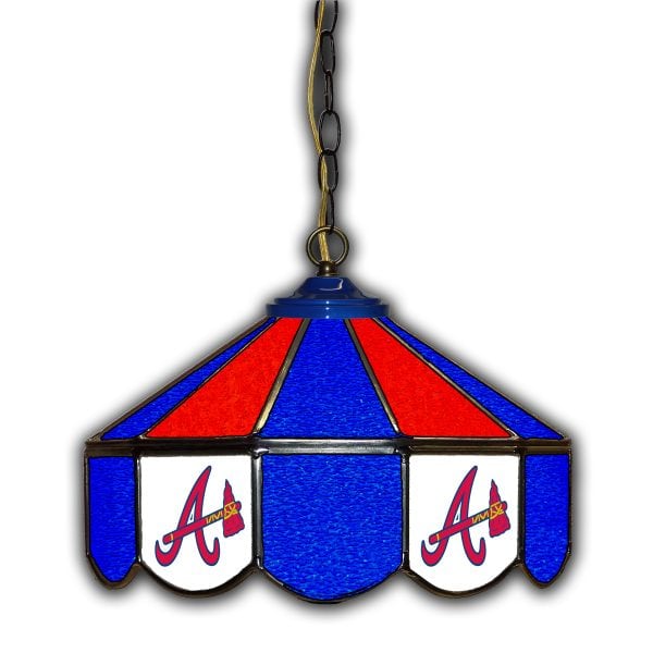 Atlanta Braves Stained Glass Tiffany Style 14 Inch Pub Light