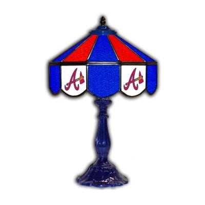 Atlanta Braves Tiffany Style 21 Inch Glass Table Lamp