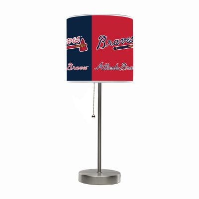 Atlanta Braves USB Charging Chrome Lamp with Shade Insert