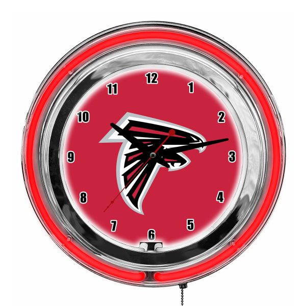 Atlanta Falcons 14 Inch Two Tone Neon Chrome Clock 2