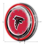 Atlanta Falcons 14 Inch Two-Tone Neon Chrome Clock
