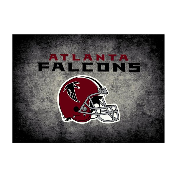 Atlanta Falcons 8x11 Distressed Area Rug Team Logo NFL 1