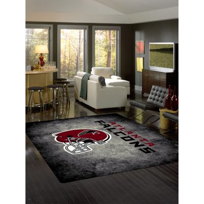 Atlanta Falcons 8x11 Distressed Area Rug Team Logo NFL