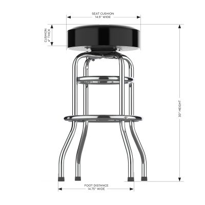 Atlanta Falcons Chrome Logo Commercial Grade Bar Stool