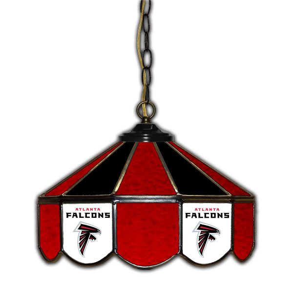 Atlanta Falcons Handcrafted Stained Glass 14 in Pub Light