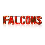 Atlanta Falcons Lighted Recycled Metal Wordmark Logo Sign