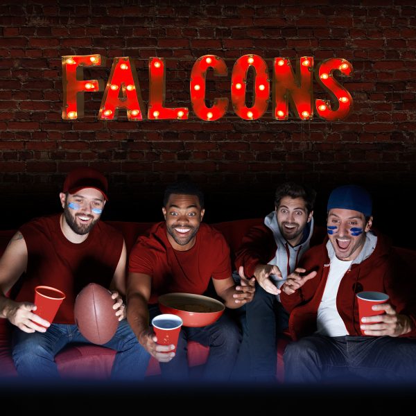 Atlanta Falcons Lighted Recycled Metal Wordmark Logo Sign 3
