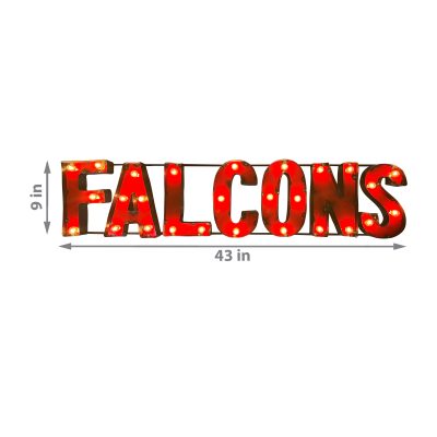 Atlanta Falcons Lighted Recycled Metal Wordmark Logo Sign