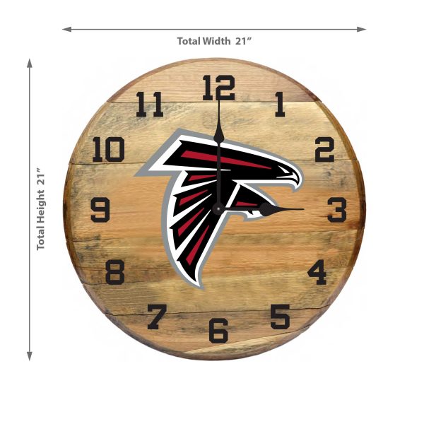 Atlanta Falcons Oak Barrel Clock Kentucky Made 21 Inch Diameter 1