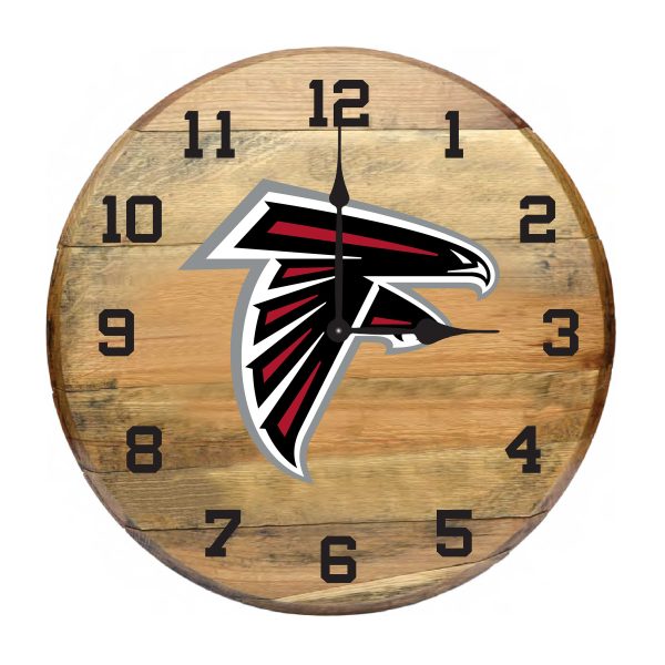 Atlanta Falcons Oak Barrel Clock Kentucky Made 21 Inch Diameter 2