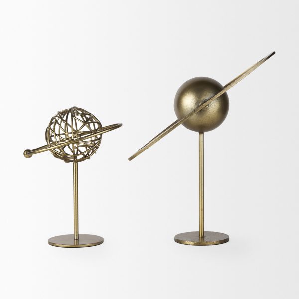 Atlas 10.0L x 8.0W x 12.0H Gold Metal Solar System Ornament 11