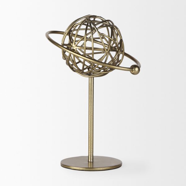 Atlas 10.0L x 8.0W x 12.0H Gold Metal Solar System Ornament 2