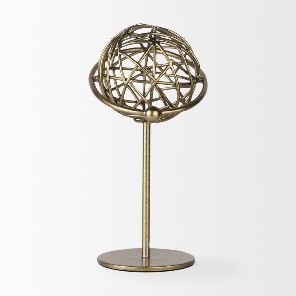 Atlas 10.0L x 8.0W x 12.0H Gold Metal Solar System Ornament 3