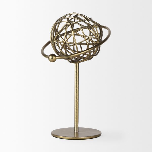 Atlas 10.0L x 8.0W x 12.0H Gold Metal Solar System Ornament 4