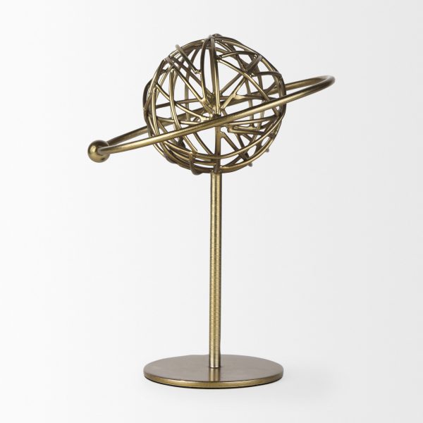 Atlas 10.0L x 8.0W x 12.0H Gold Metal Solar System Ornament 6