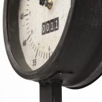 Attalack II Black Metal Round Face Table Clock