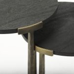 Atticus Black Wood and Antiqued Gold Metal Nesting Accent Tables (Set of 2)
