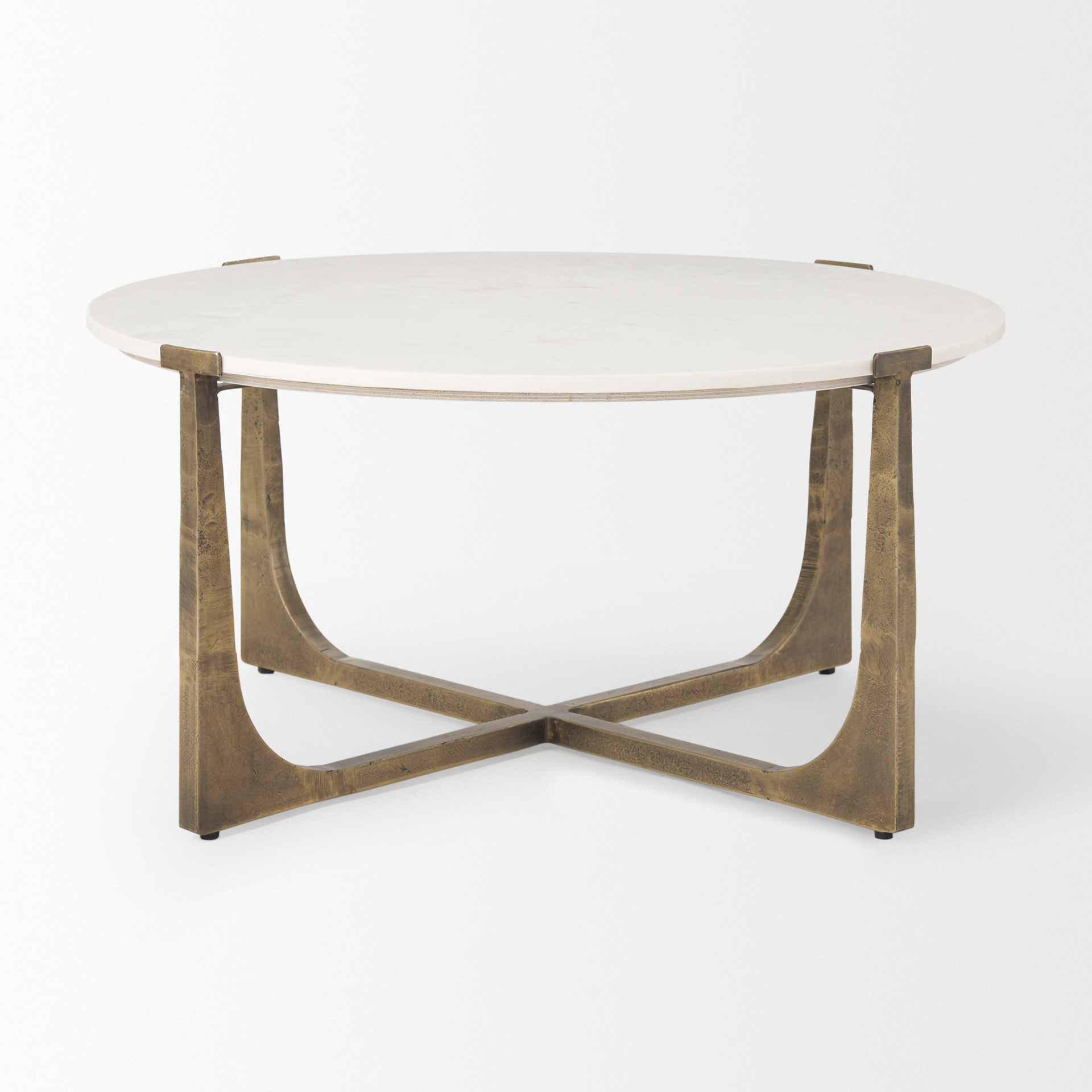 Atticus Marble and Antiqued Gold Metal Coffee Table 3 Atticus Marble and Antiqued Gold Metal Coffee Table - Image 3