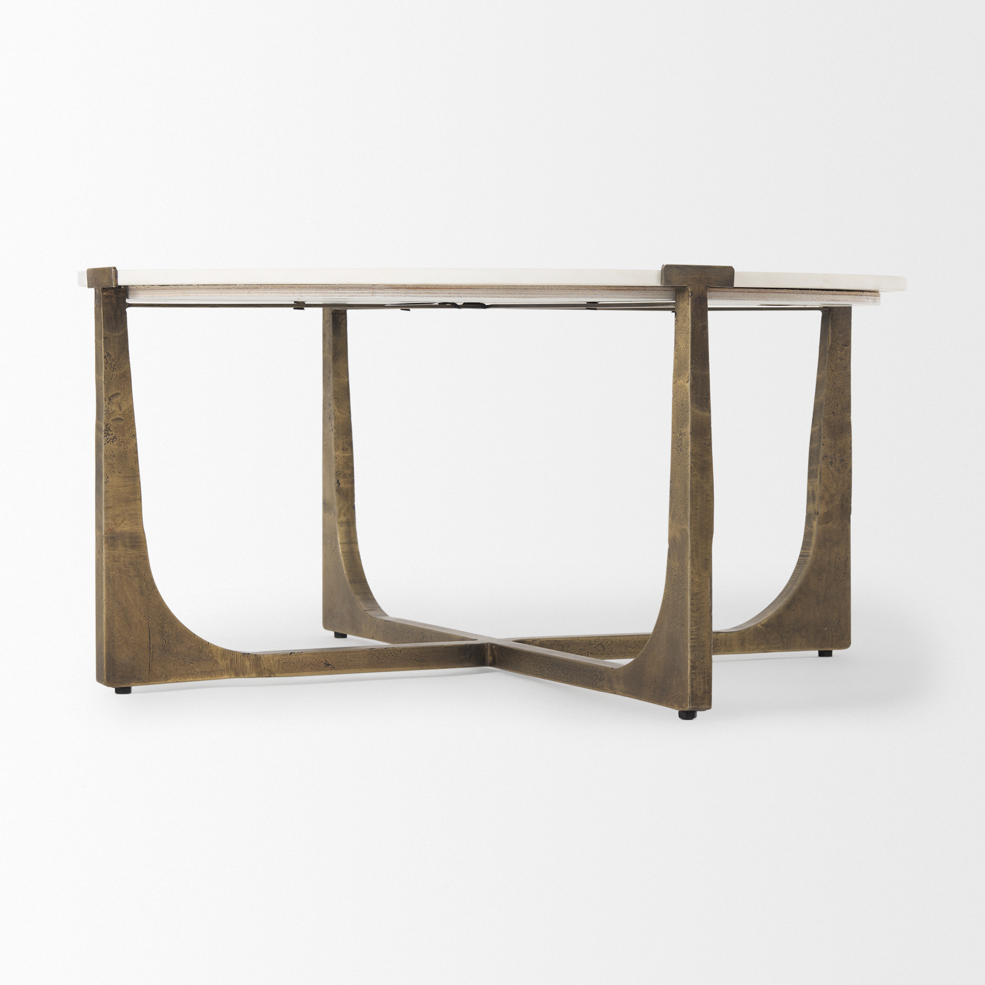 Atticus Marble and Antiqued Gold Metal Coffee Table 5 Atticus Marble and Antiqued Gold Metal Coffee Table - Image 5