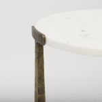 Atticus Marble and Antiqued Gold Metal Nesting Accent Tables (Set of 2)