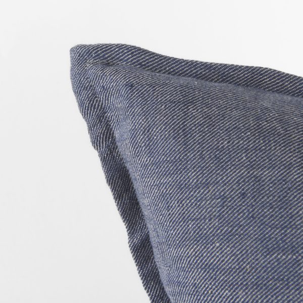Aubrielle 20L x 20W Gray and Blue Fabric Color Blocked Decorative Pillow Cover 6