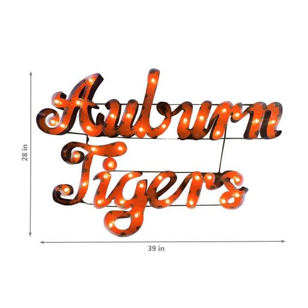 Auburn University Tigers Lighted Recycled Metal Sign 1