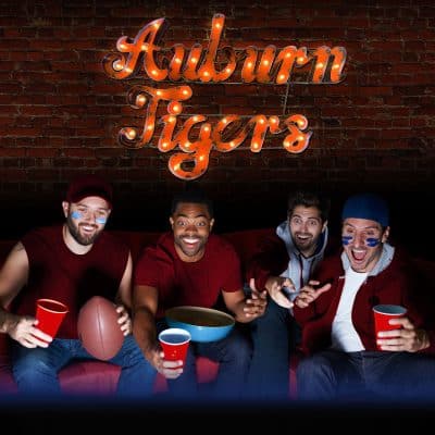 Auburn University-Tigers Lighted Recycled Metal Sign