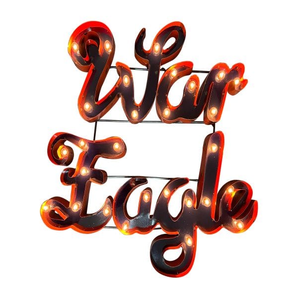 Auburn University War Eagle Lighted Recycled Metal Sign 2
