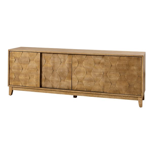 August Seadrift Hexagonal Door TV Stand for 78 inch TVs 1
