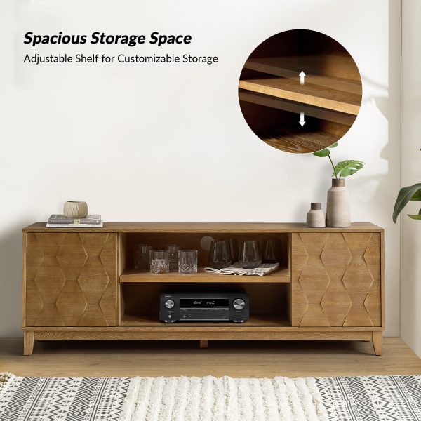 August Seadrift Hexagonal Door TV Stand for 78 inch TVs 2