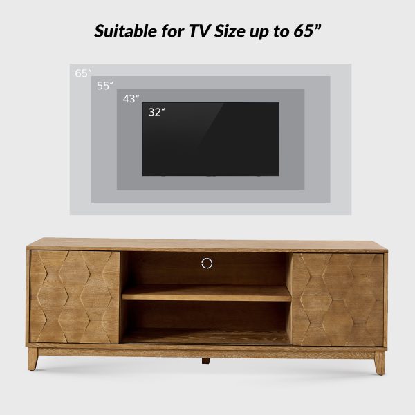 August Seadrift Hexagonal Door TV Stand for 78 inch TVs 4