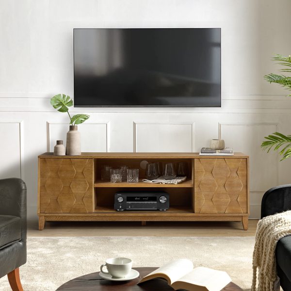 August Seadrift Hexagonal Door TV Stand for 78 inch TVs