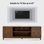 August Walnut 72-Inch Hexagonal Door Sliding Modern TV Stand 10 August Walnut 72-Inch Hexagonal Door Sliding Modern TV Stand